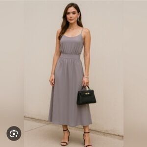 Theory Silk Slip Midi Dress Lavender Minimalist Sleeveless Capsule Wardrobe Med